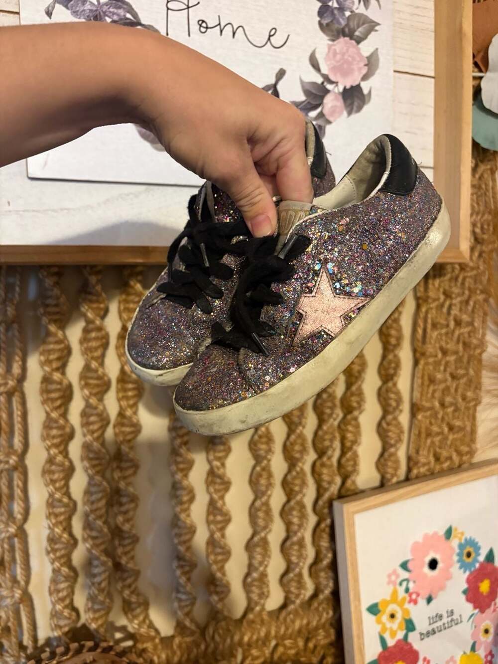 Girls Golden Goose Super-Star Glitter Private Edition Sneakers